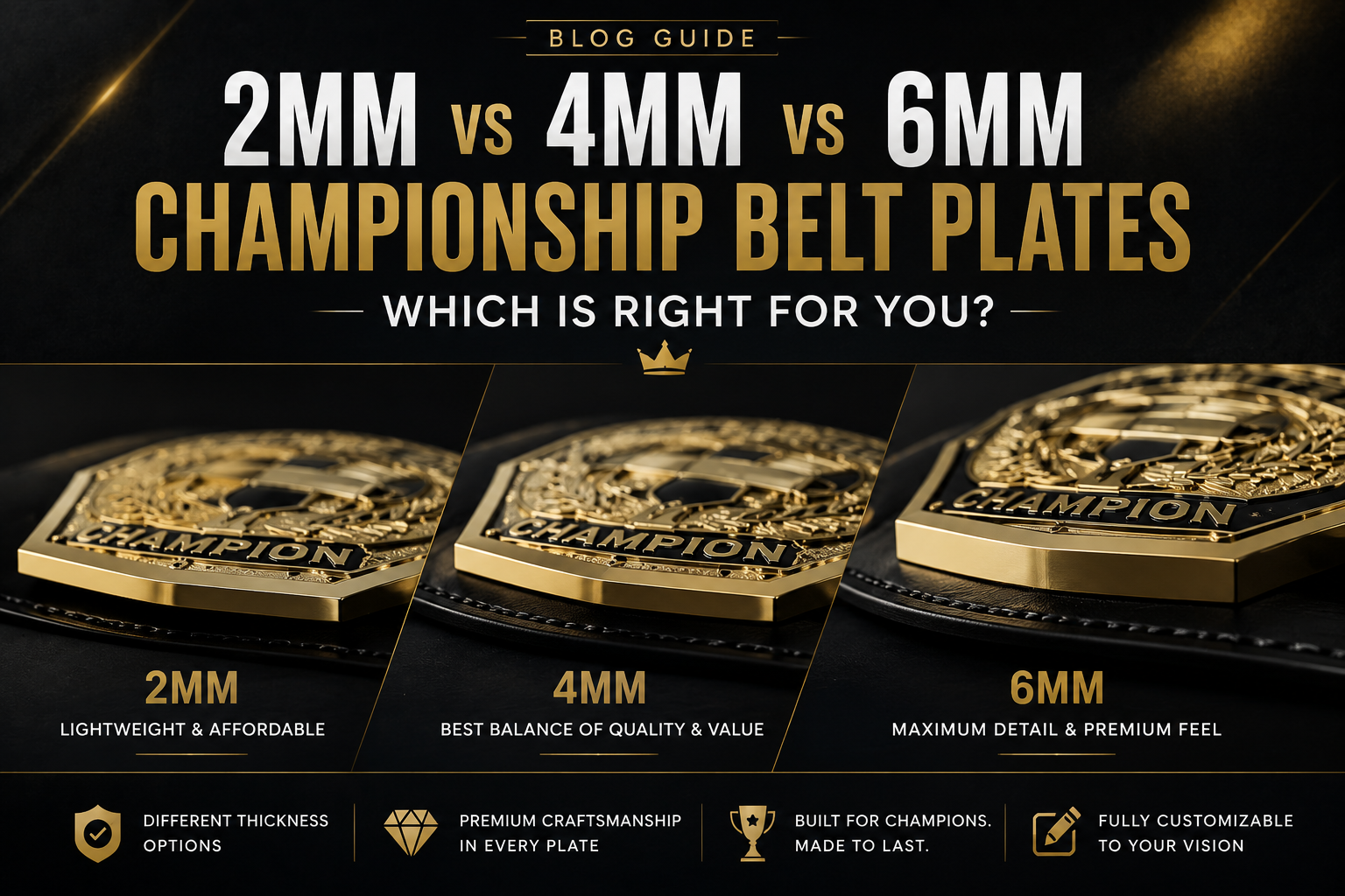 2mm vs 4mm vs 6mm Championship Belt Plates
