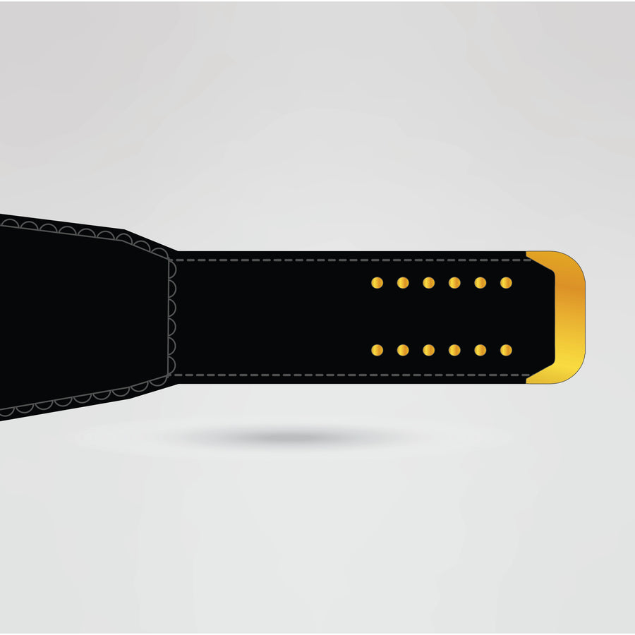 Black strap design of Aaron Eagle wrestling championship belt with professional snap closure