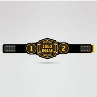 Template showing customizable elements of the Arkansas War Eagles championship belt.