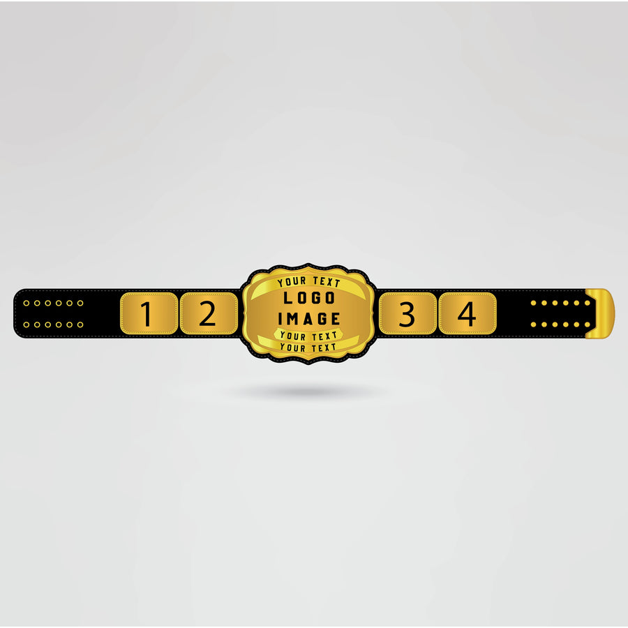 Template for Customizing the Campeón Nacional Medio Championship Belt with Logos/Text