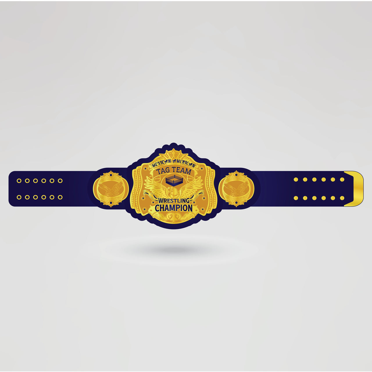 Finished design of Mexican American Tag Team Wrestling Championship Belt with custom logo and detailing.