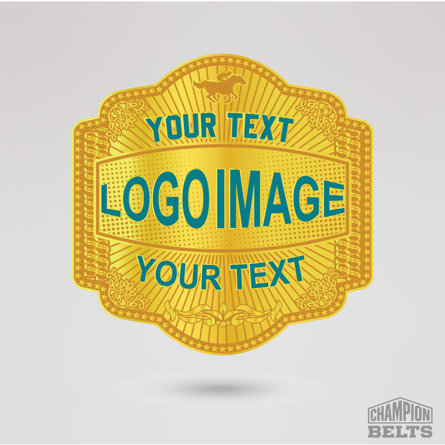 Personalized championship main plate with custom logo image and text placeholders
