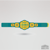 Personalized champion jockey belt template with custom logo image and editable text areas