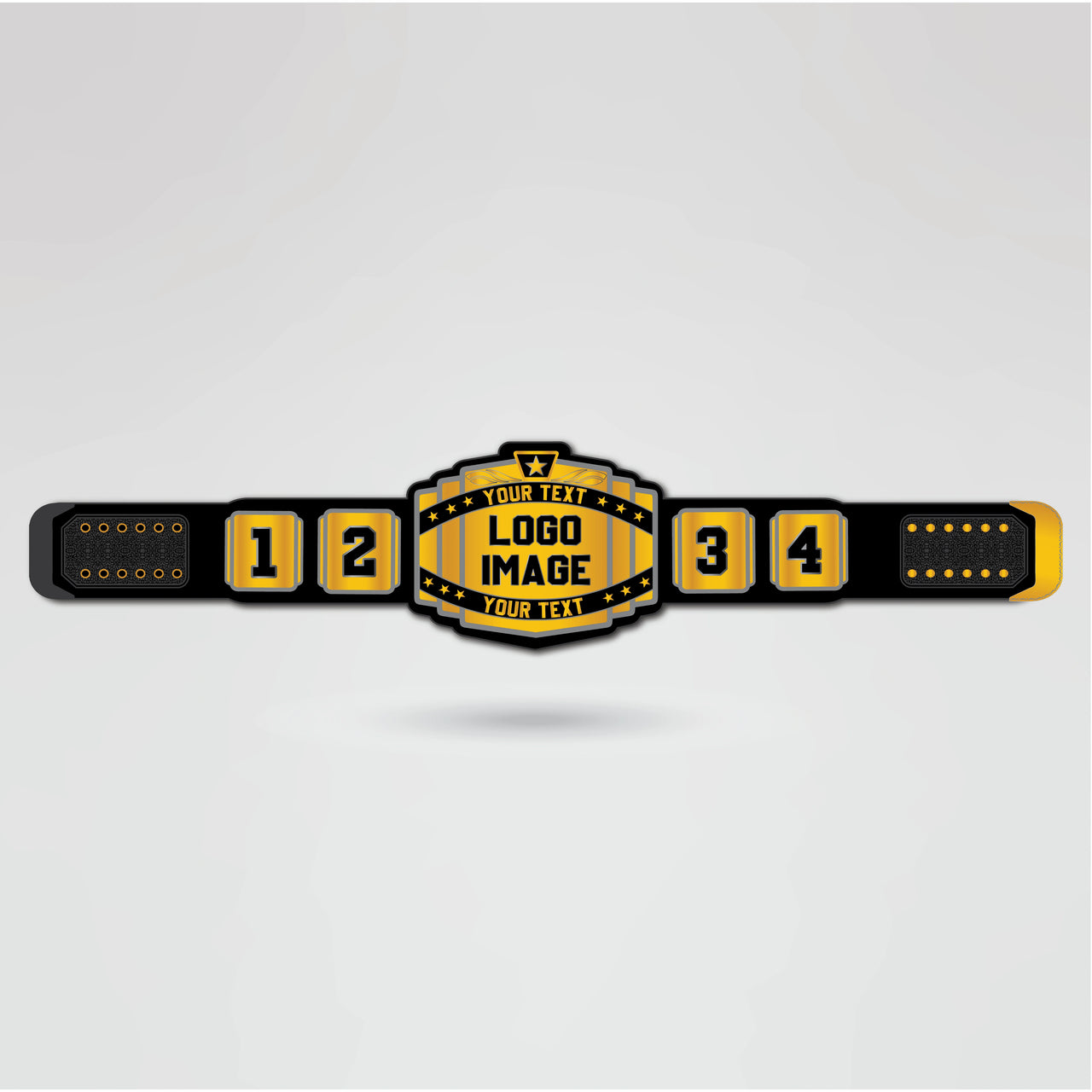 Template for customizing the Junior Mr. Gujranwala Championship Belt, including logo and text placement.