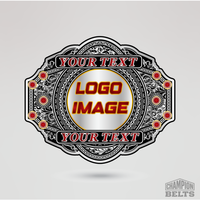 Custom center plate template with logo image placeholder and personalized text sections