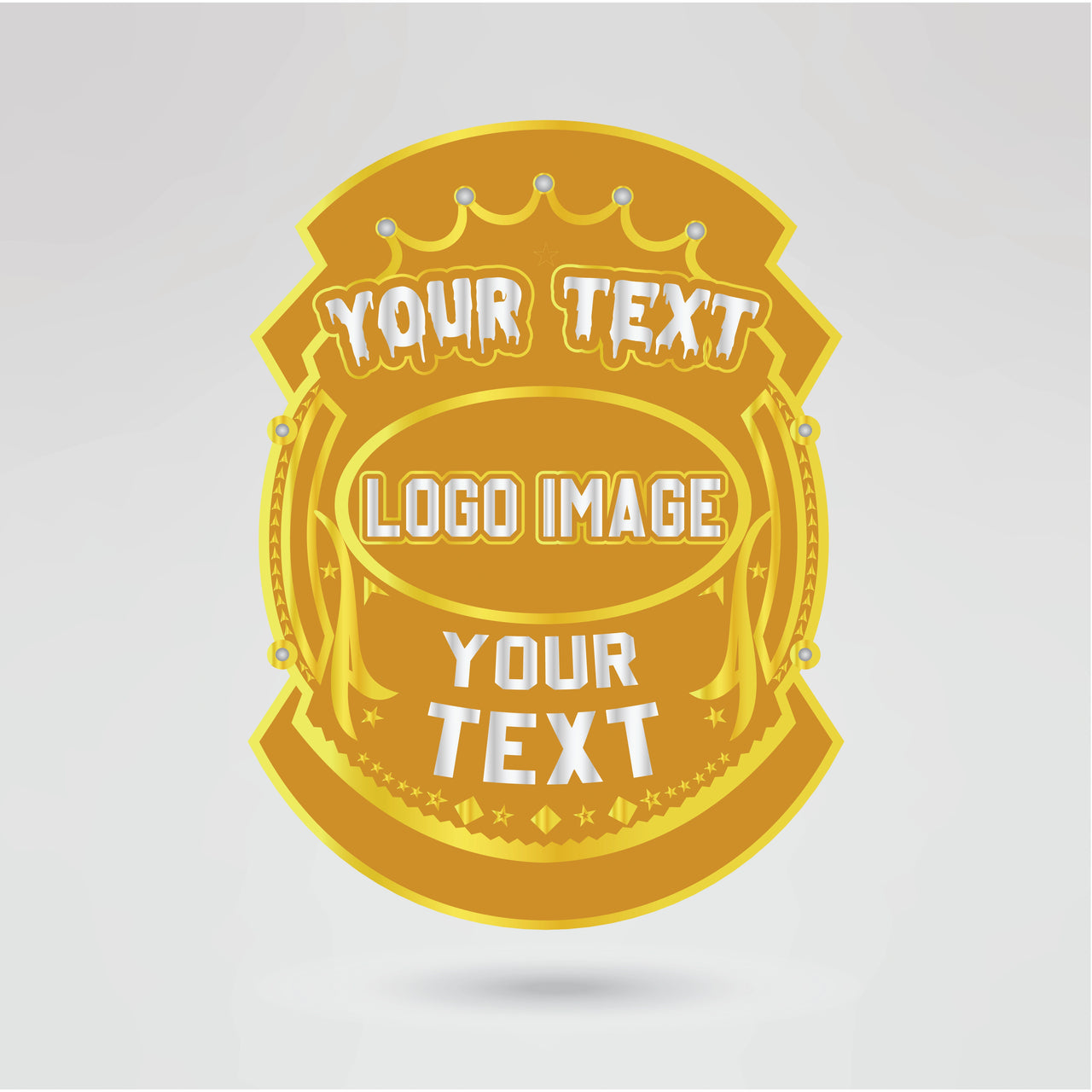 Front view of custom Heavyweight Wrestling Championship belt with your logo and design.