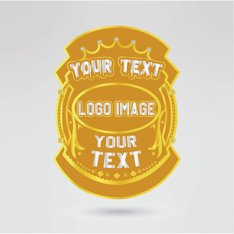 Front view of custom Heavyweight Wrestling Championship belt with your logo and design.