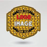 Customizable main plate of the Horror Night Championship Belt featuring a spooky theme with logos and text options.
