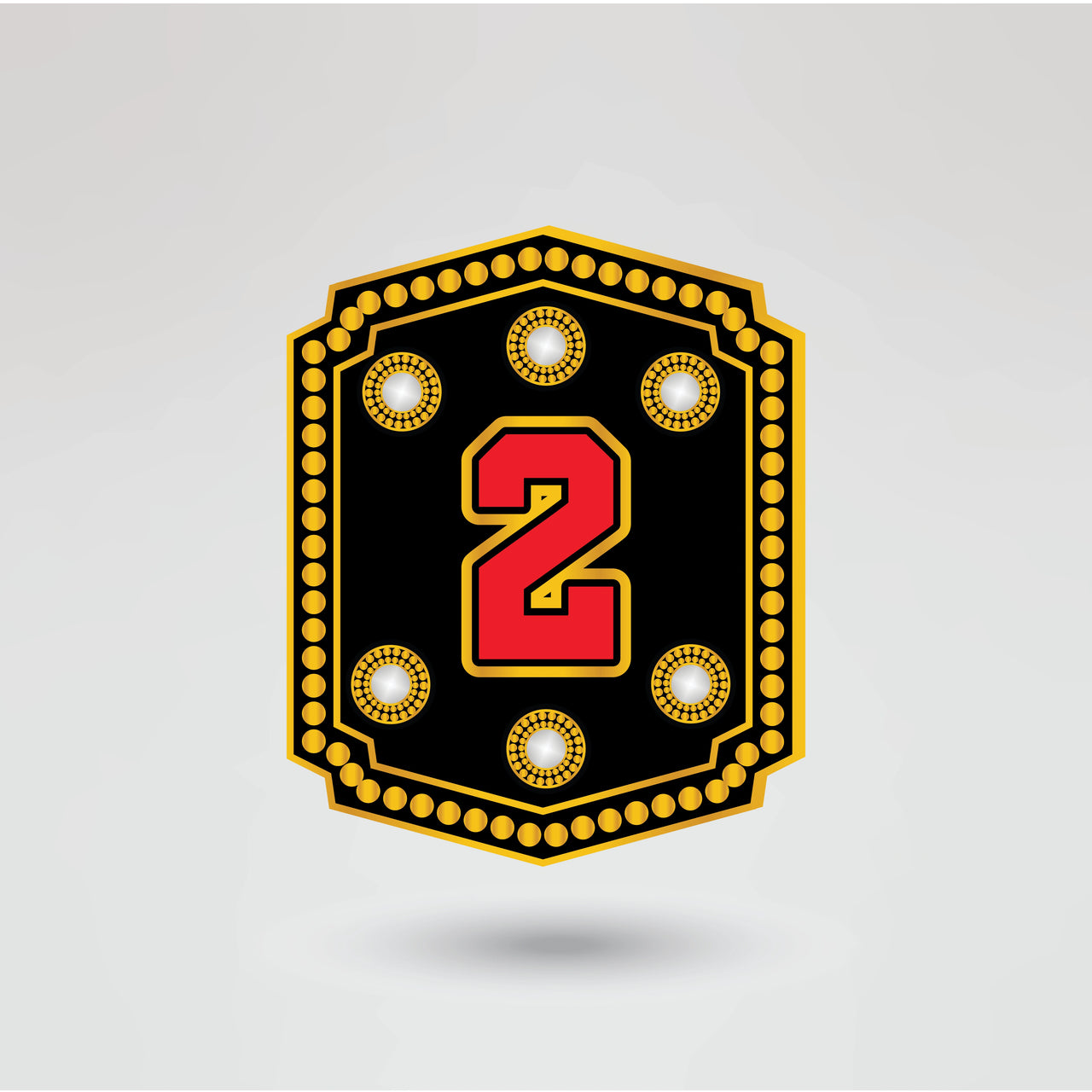 Horror Night Championship Belt side plate, personalized with logos and text.