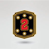 Horror Night Championship Belt side plate, personalized with logos and text.