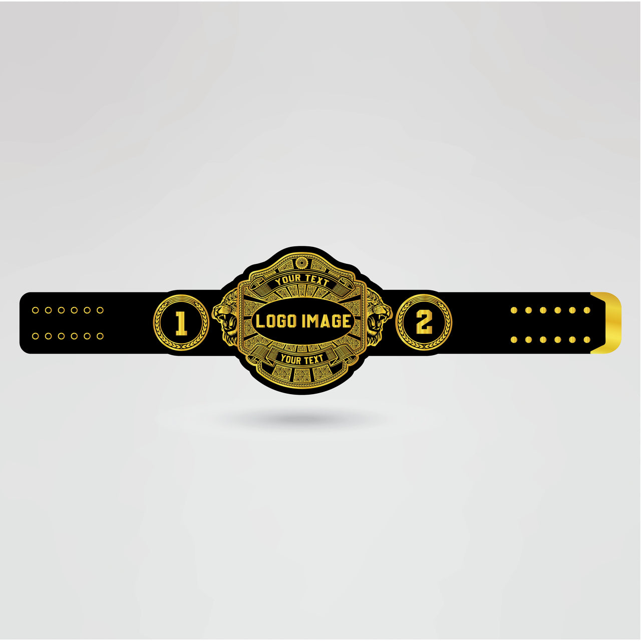 Template for customizing IWGP Global Champion belt with logos, text, and image placement.