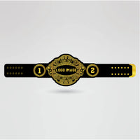 Template for customizing IWGP Global Champion belt with logos, text, and image placement.