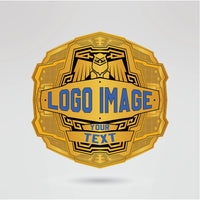 Fully customizable main plate of the Impact World Championship Belt with logo and text options.