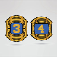 Side plate design featuring personalized logos and text for the Impact World Championship Belt.