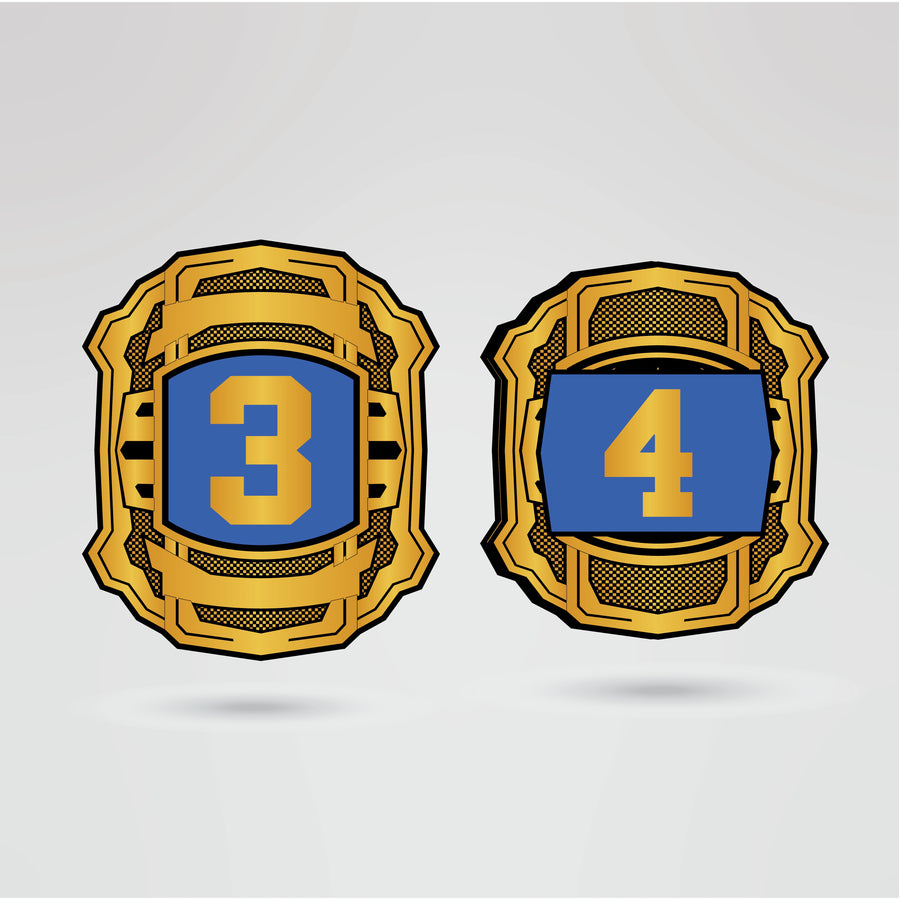 Side plate design featuring personalized logos and text for the Impact World Championship Belt.