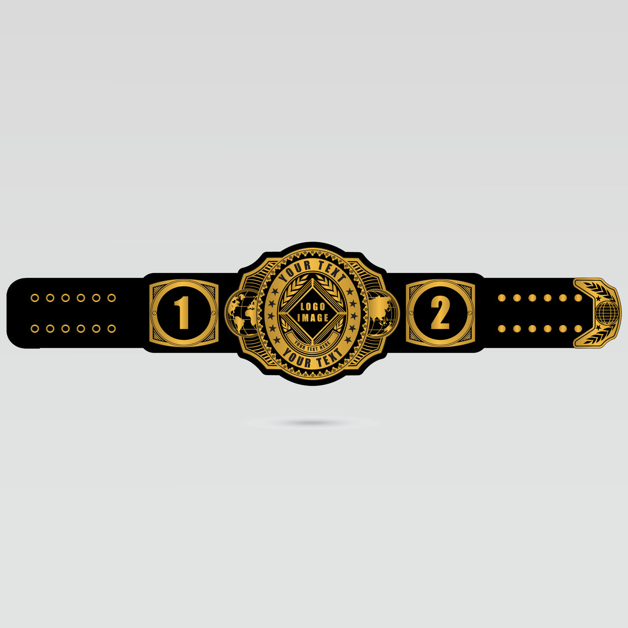 Custom Intercontinental Championship Belt with personalized center plate and numbered side plates