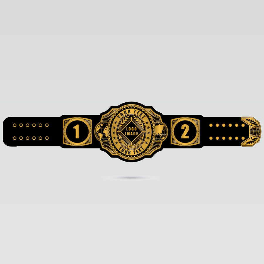 Custom Intercontinental Championship Belt with personalized center plate and numbered side plates