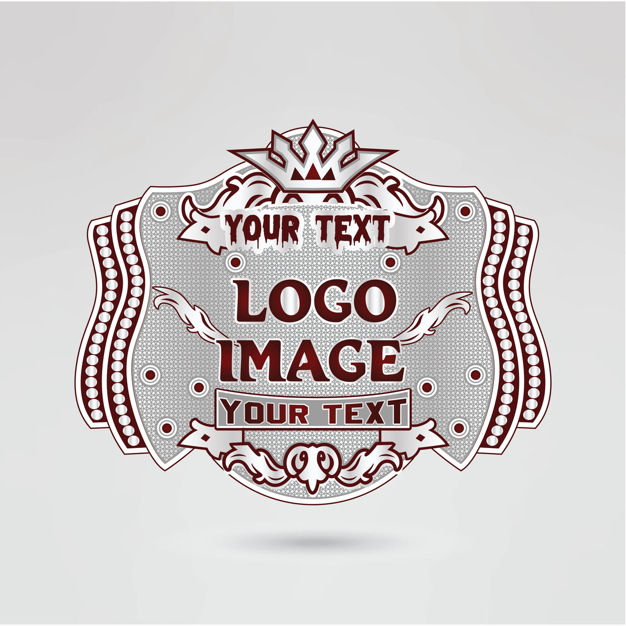 Customizable KTW Wrestling Championship Belt Main Plate with Logo and Text