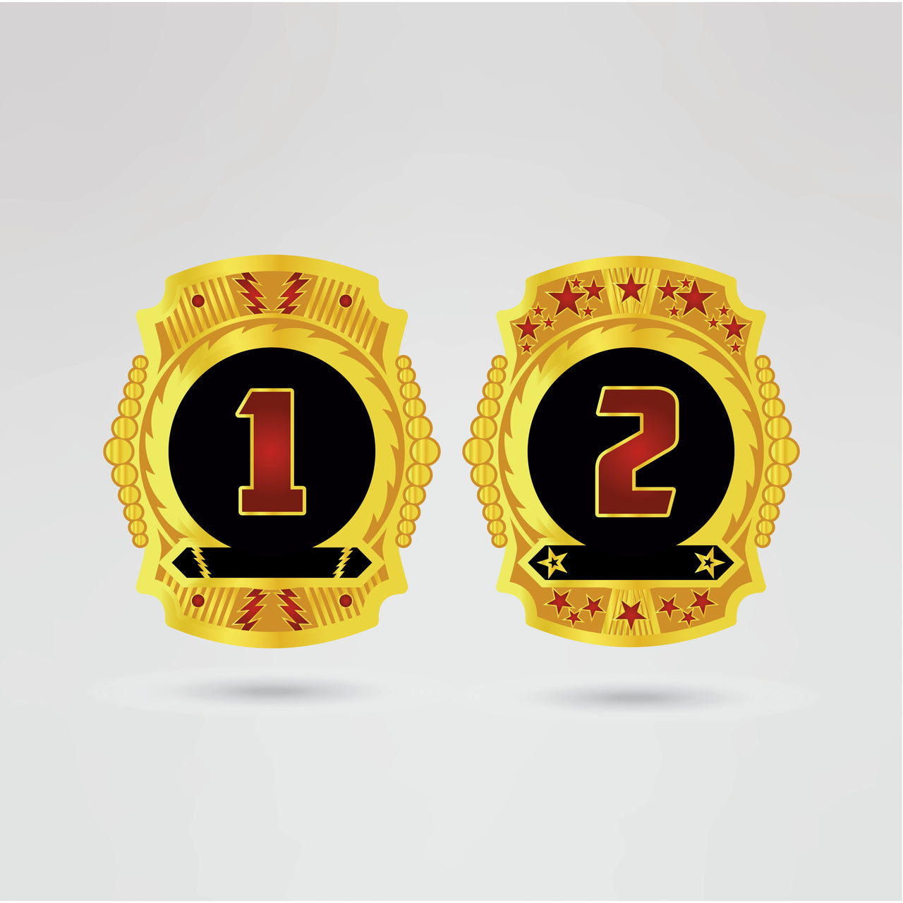 Left side plate of the Custom Kiss Wrestling Belt, fully customizable for logos and text with premium gold detailing.