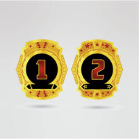 Left side plate of the Custom Kiss Wrestling Belt, fully customizable for logos and text with premium gold detailing.