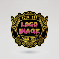 Customized main plate for lightweight championship wrestling belt, featuring vibrant colors and bold design.