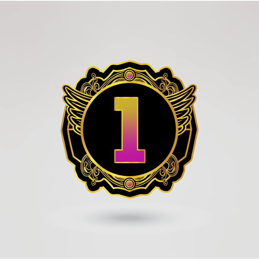 Left side plate design for custom lightweight championship wrestling belt, featuring customizable space for text and logos.