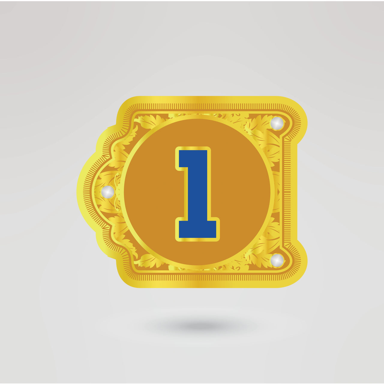 Custom left side plate design for personalized Lions International championship belt.