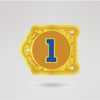 Custom left side plate design for personalized Lions International championship belt.