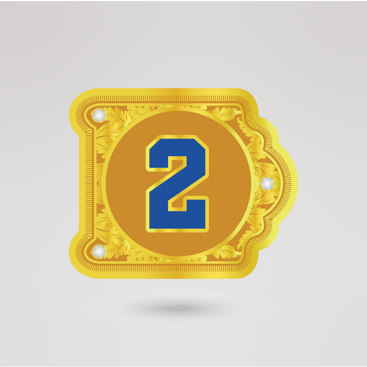 Custom right side plate design for personalized Lions International championship belt.