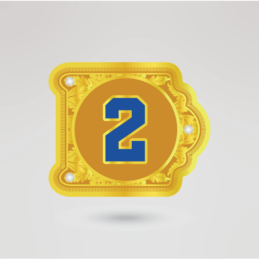 Custom right side plate design for personalized Lions International championship belt.