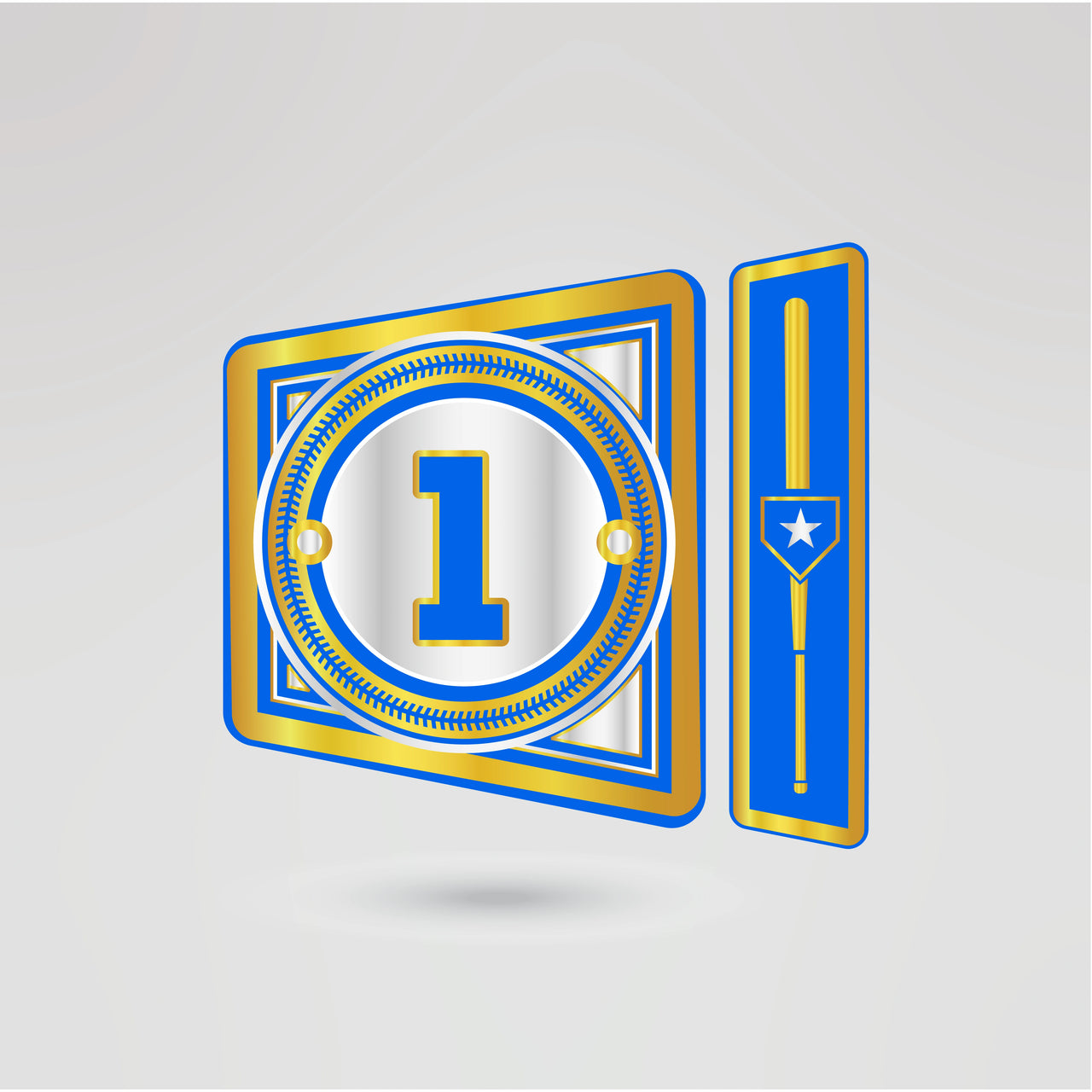 Left side plate for the Los Angeles Dodgers championship belt with customizable elements.