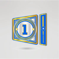 Left side plate for the Los Angeles Dodgers championship belt with customizable elements.