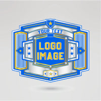 Customizable main plate for the Los Angeles Dodgers championship belt featuring space for logos and text.