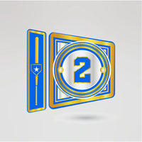 Right side plate for the Los Angeles Dodgers championship belt with customizable features.