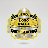 Customizable main plate for the Maniak Championship Belt with space for logos and text.