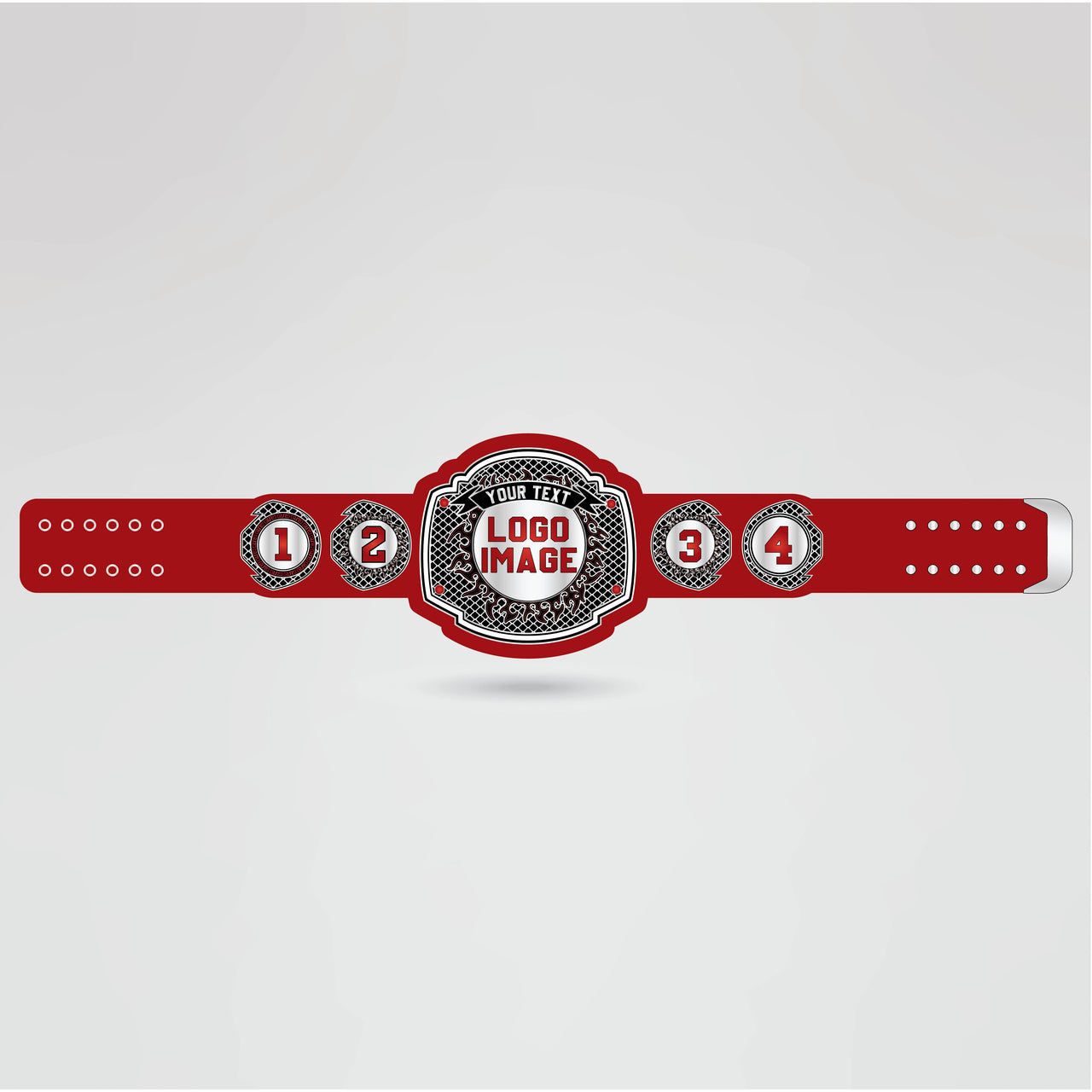 Template for customizing the Martial Arts Championship Belt, including logo and text placement.