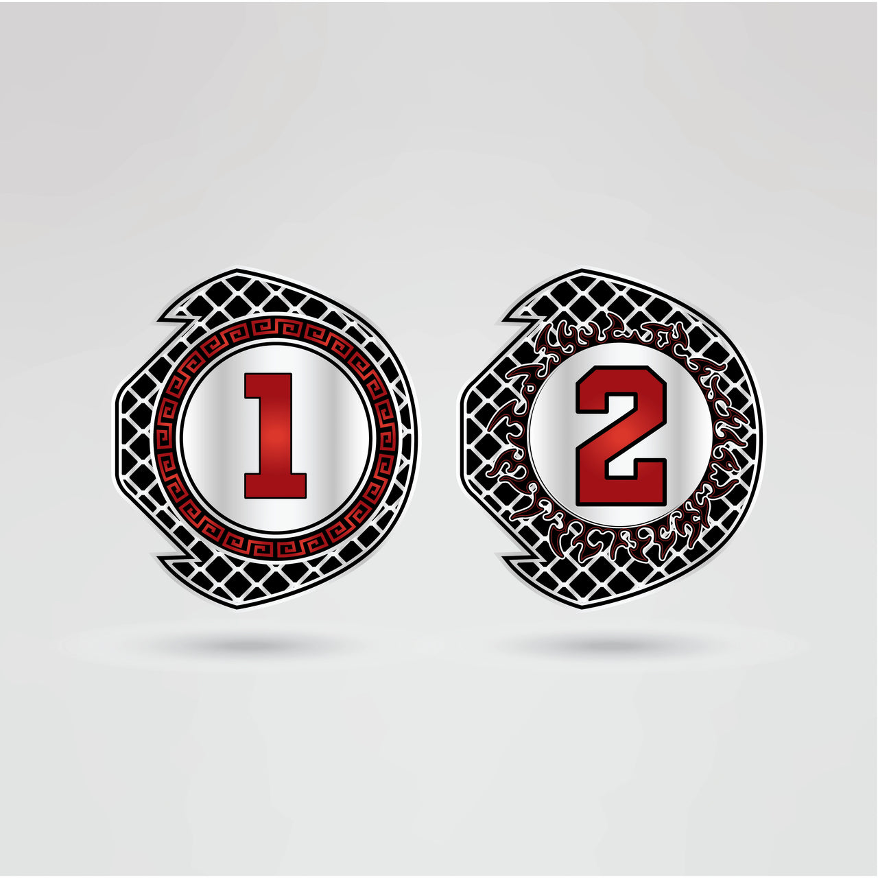 Left side plate of the Martial Arts Championship Belt, customizable for logos or text.