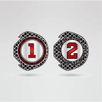 Left side plate of the Martial Arts Championship Belt, customizable for logos or text.