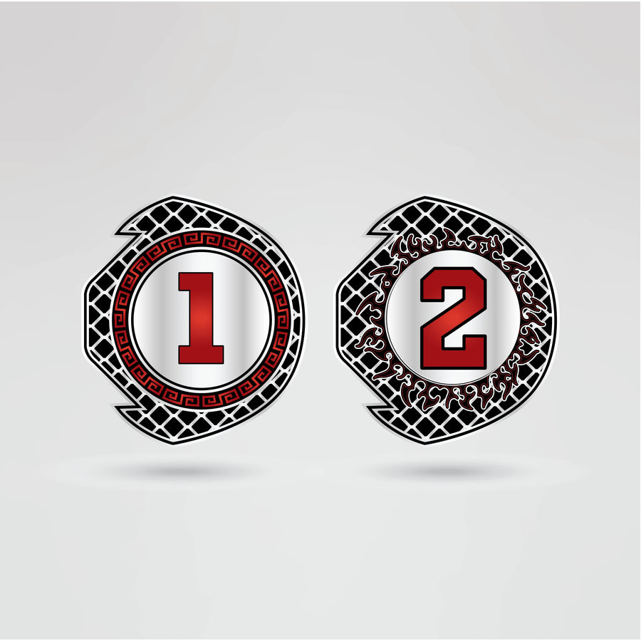 Left side plate of the Martial Arts Championship Belt, customizable for logos or text.