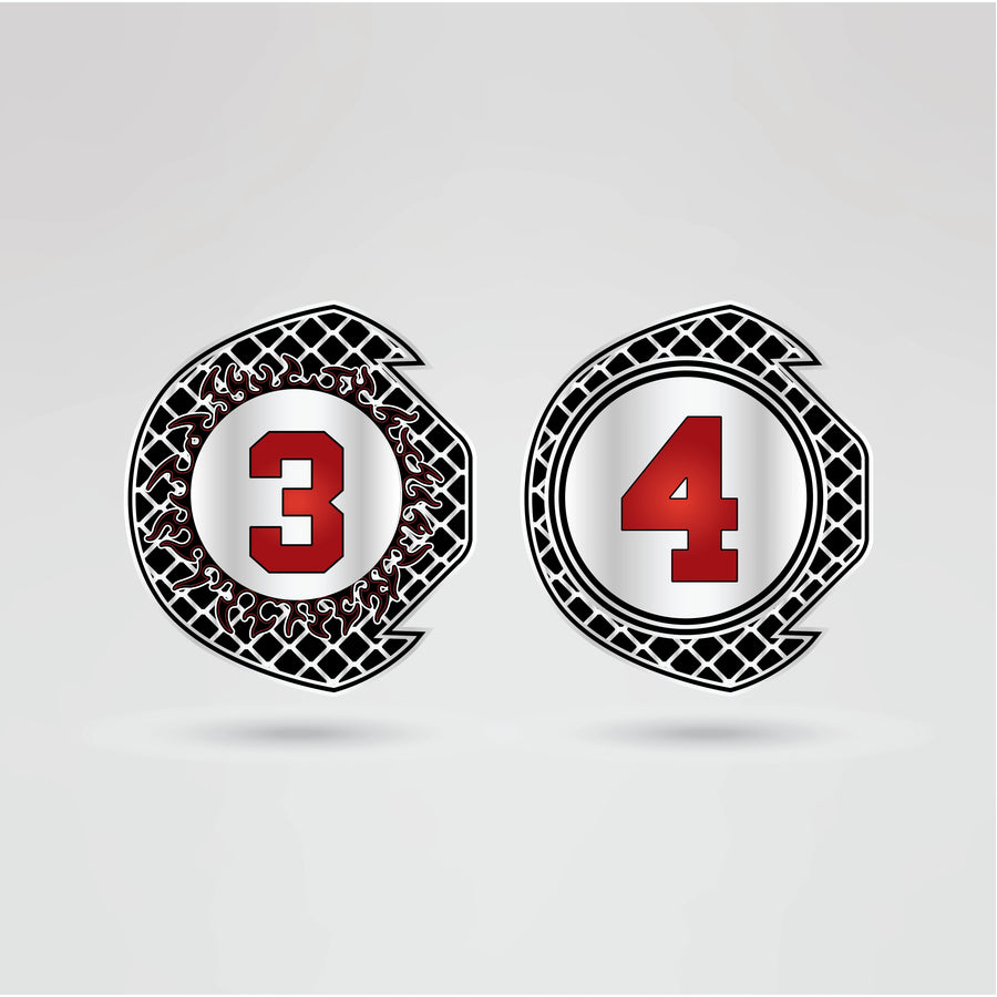 Right side plate of the Martial Arts Championship Belt with customizable features.