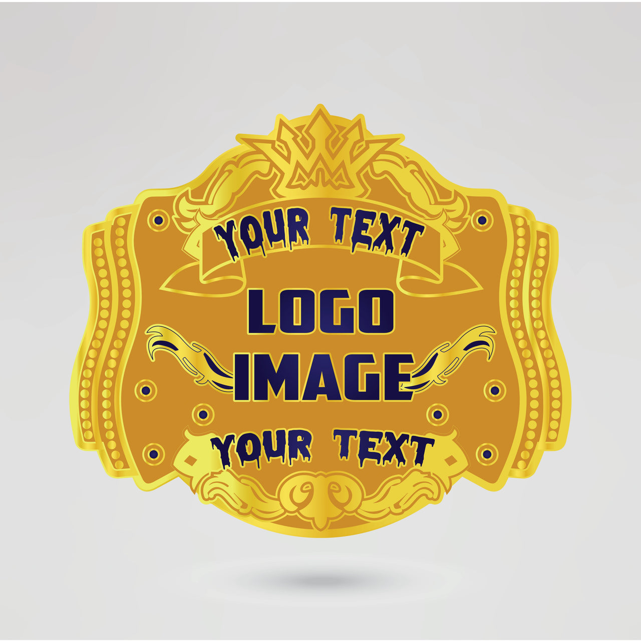 Customizable main plate for Mexican American Tag Team Wrestling Championship Belt featuring space for logos and text.