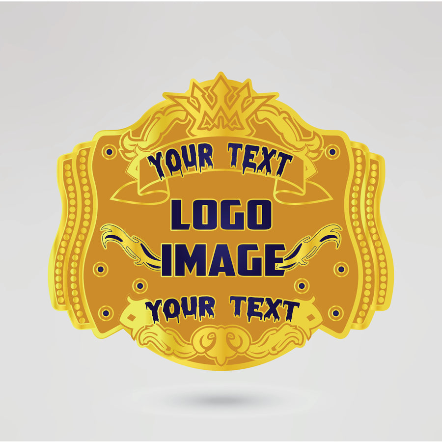 Customizable main plate for Mexican American Tag Team Wrestling Championship Belt featuring space for logos and text.