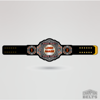 Personalized championship belt template with custom logo image area and editable text fields