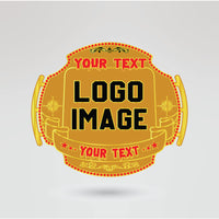 Customizable main plate for Robby and Island championship belt featuring space for logos and text.