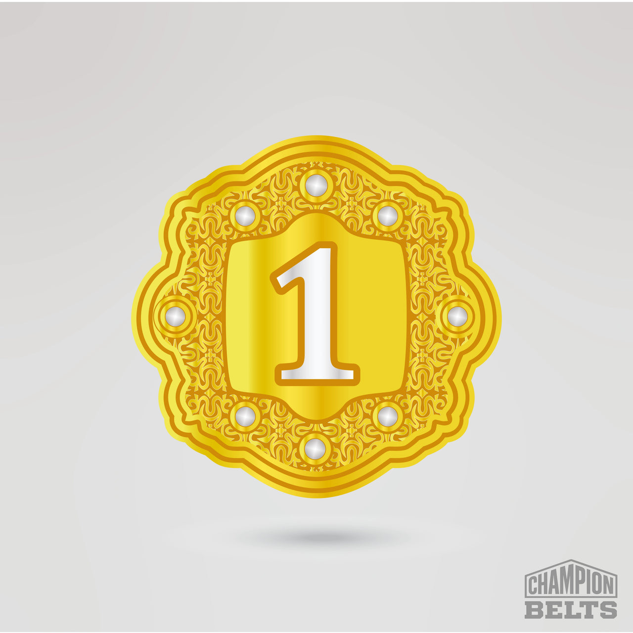 Gold championship side plate with customizable number 1 design