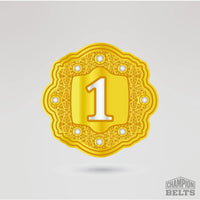 Gold championship side plate with customizable number 1 design