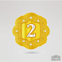 Gold championship side plate with customizable number 2 design