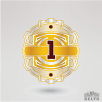 Gold and silver championship side plate with customizable number one design
