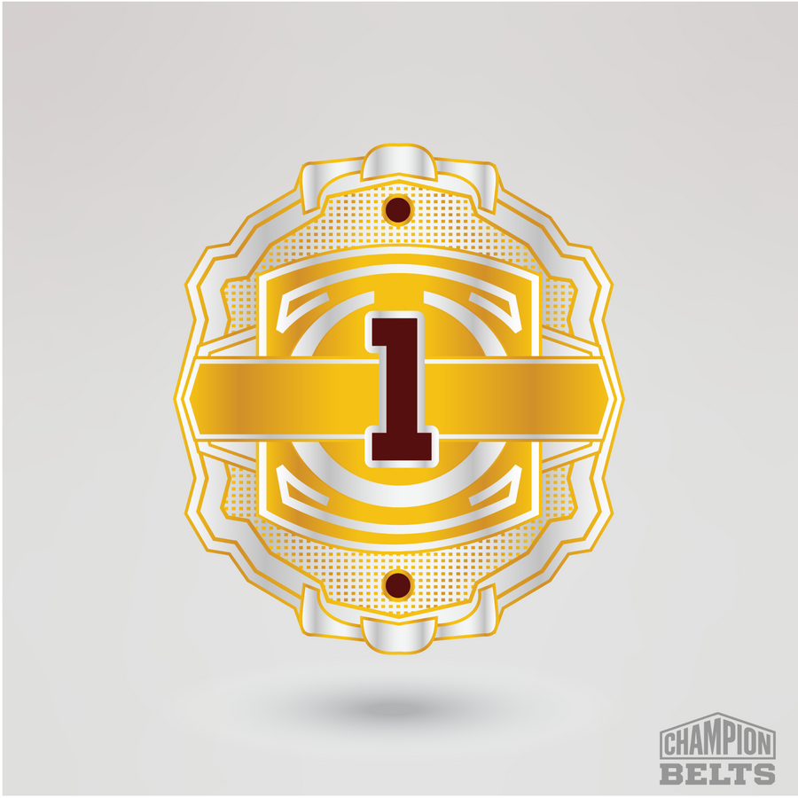 Gold and silver championship side plate with customizable number one design
