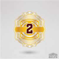 Gold and silver championship side plate with customizable number two design